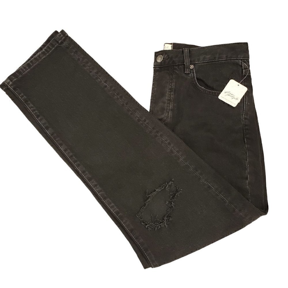 We The Free (FREE PEOPLE Black Destroyed Jeans Size 27